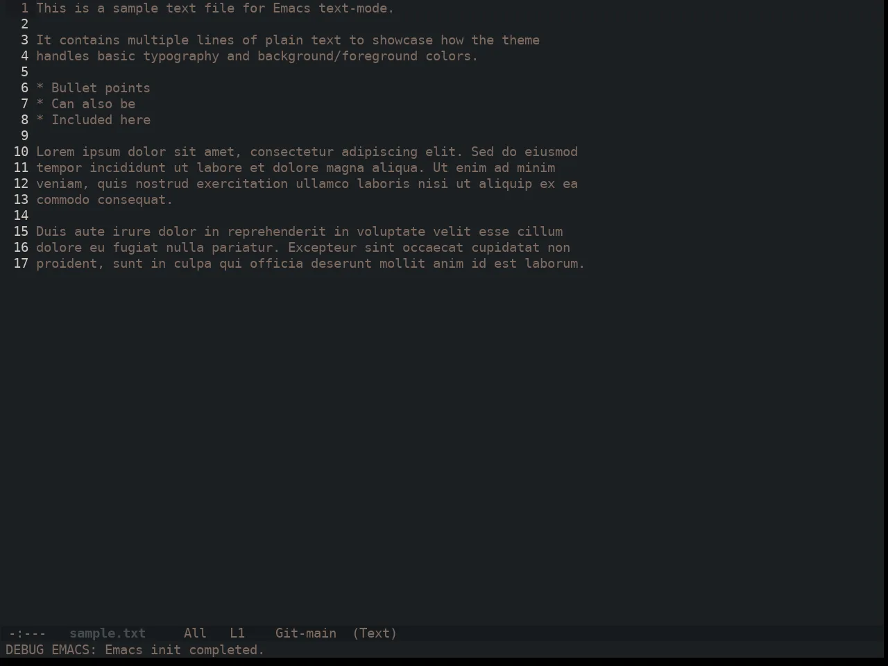 Ewal Dkeg Blumune Theme in text-mode