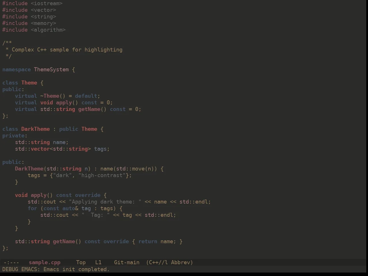 Ewal Dkeg Book Theme in c++-mode
