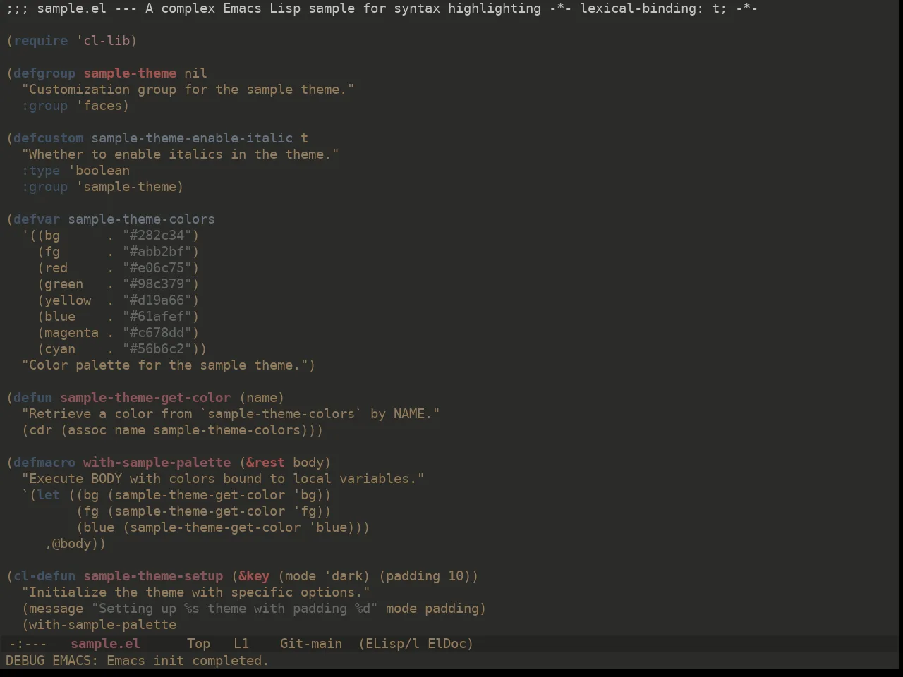 Ewal Dkeg Book Theme in emacs-lisp-mode