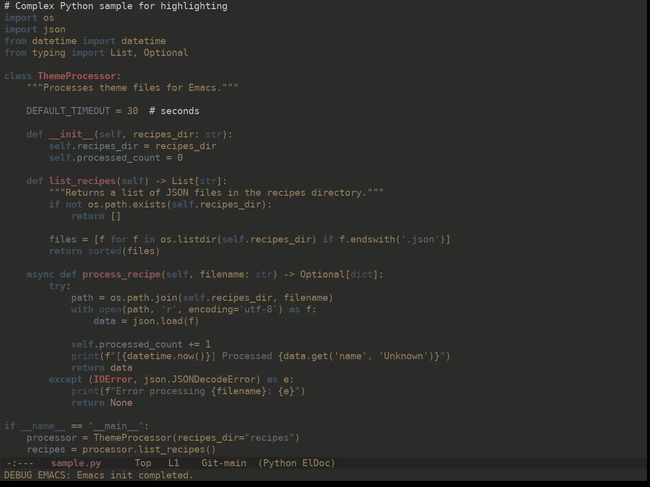 Ewal Dkeg Book Theme in python-mode