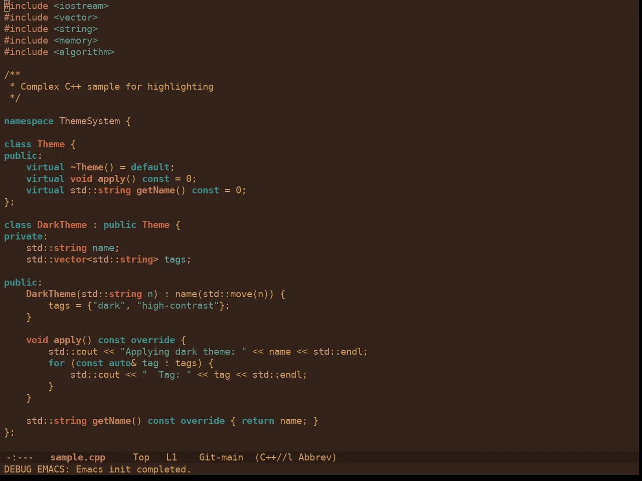 Ewal Dkeg Branch Theme in c++-mode