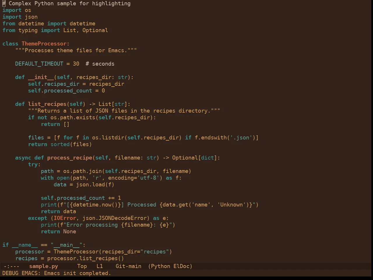 Ewal Dkeg Branch Theme in python-mode