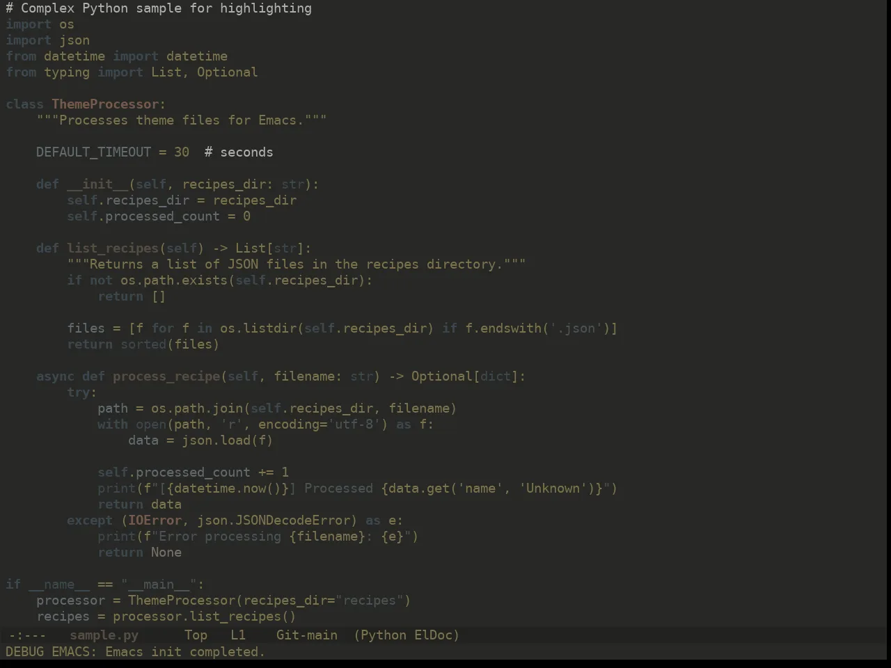Ewal Dkeg Brownstone Theme in python-mode