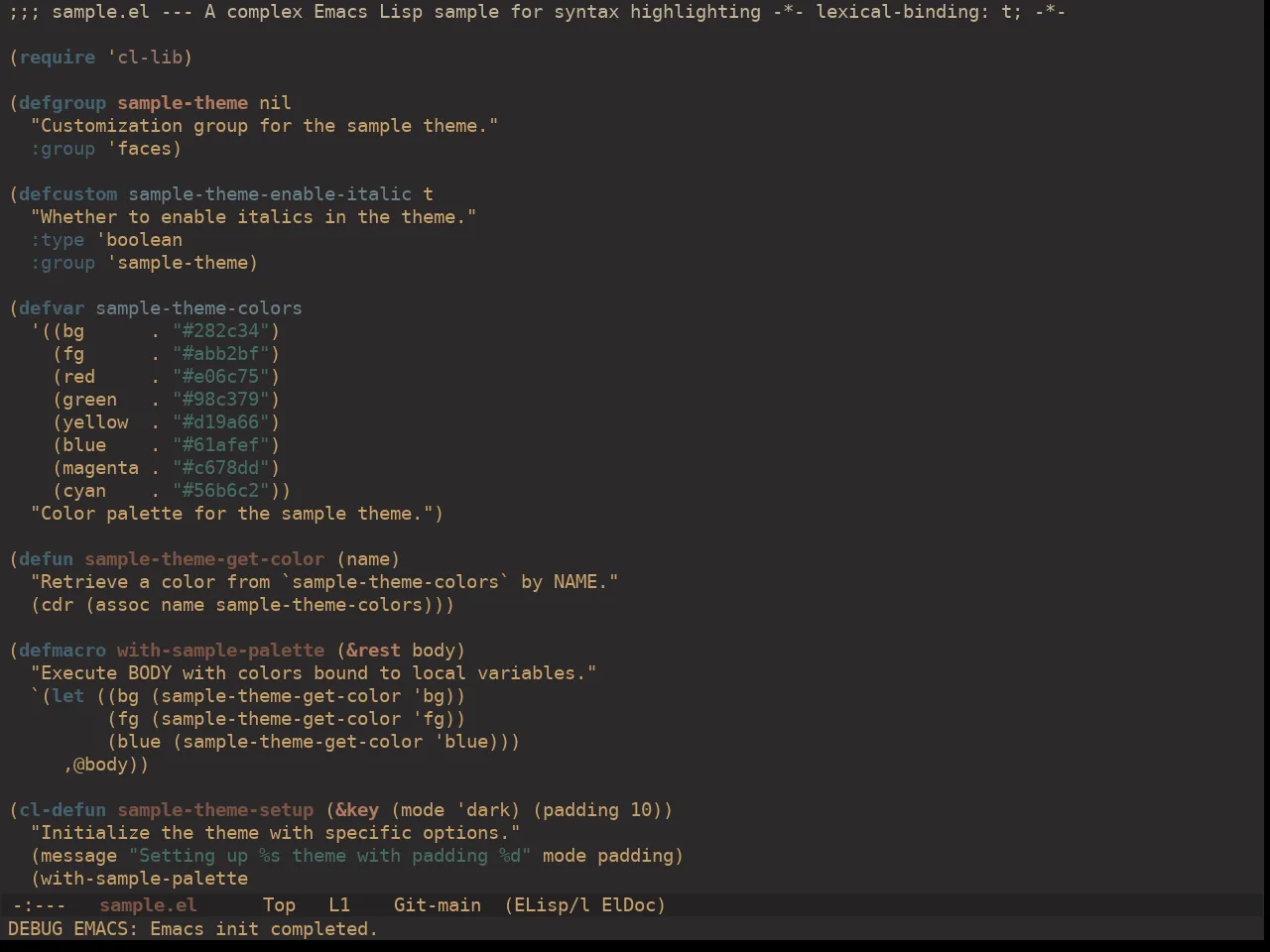 Ewal Dkeg Bulb Theme in emacs-lisp-mode