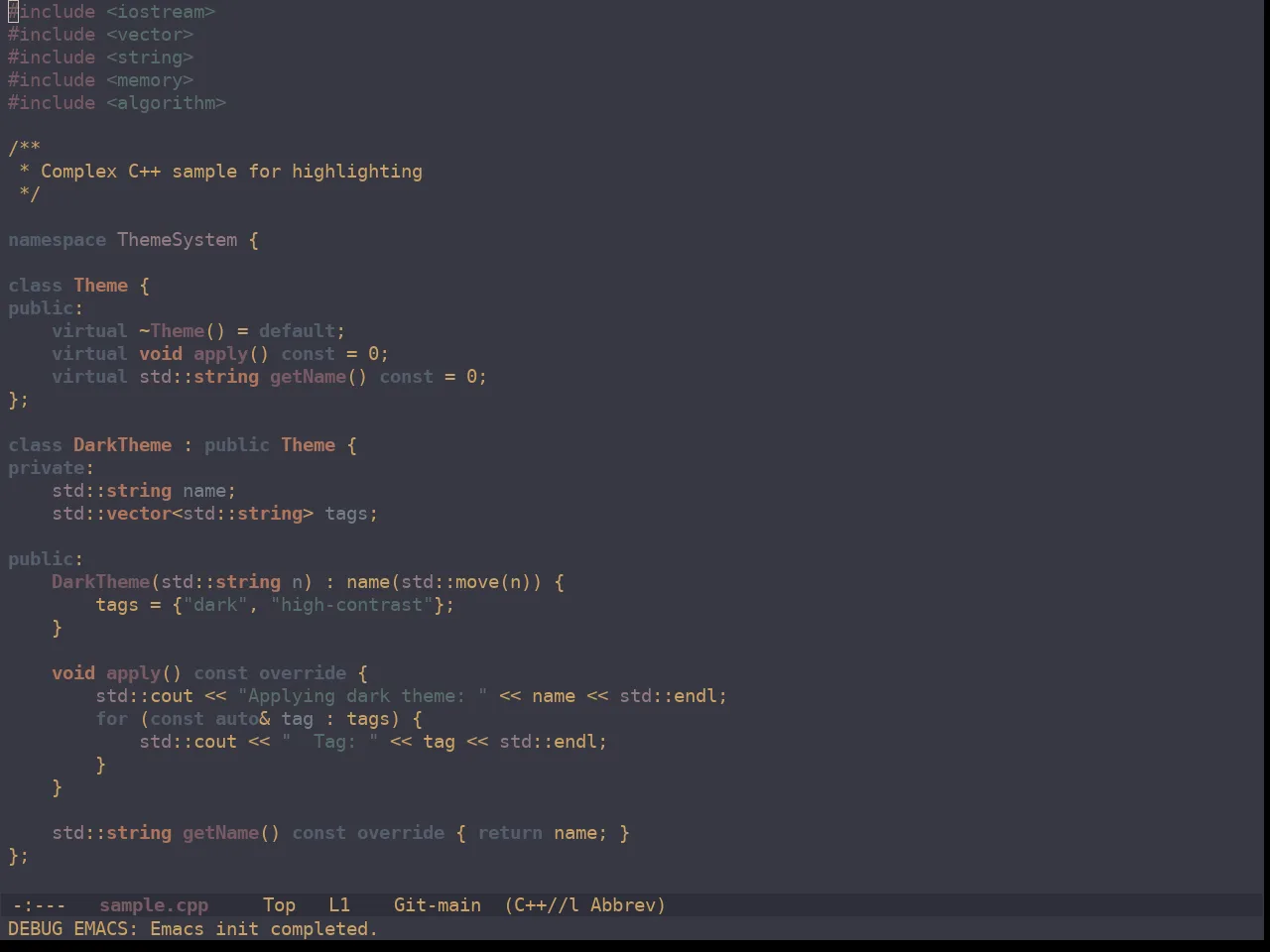 Ewal Dkeg Chaires Theme in c++-mode