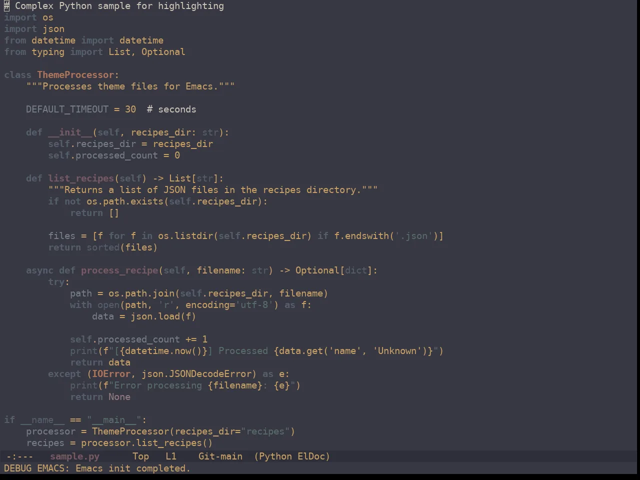 Ewal Dkeg Chaires Theme in python-mode