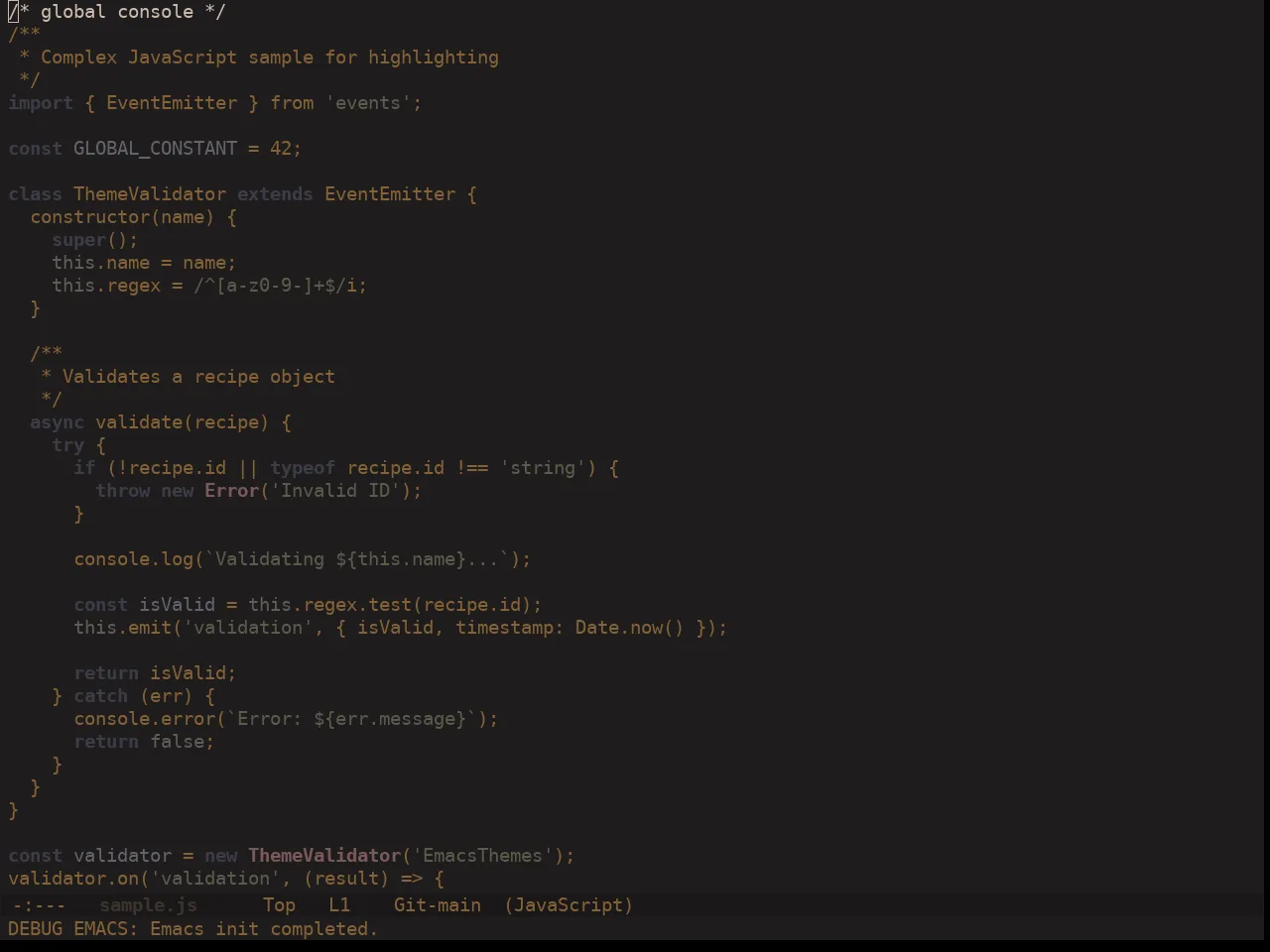 Ewal Dkeg Coco Theme in javascript-mode