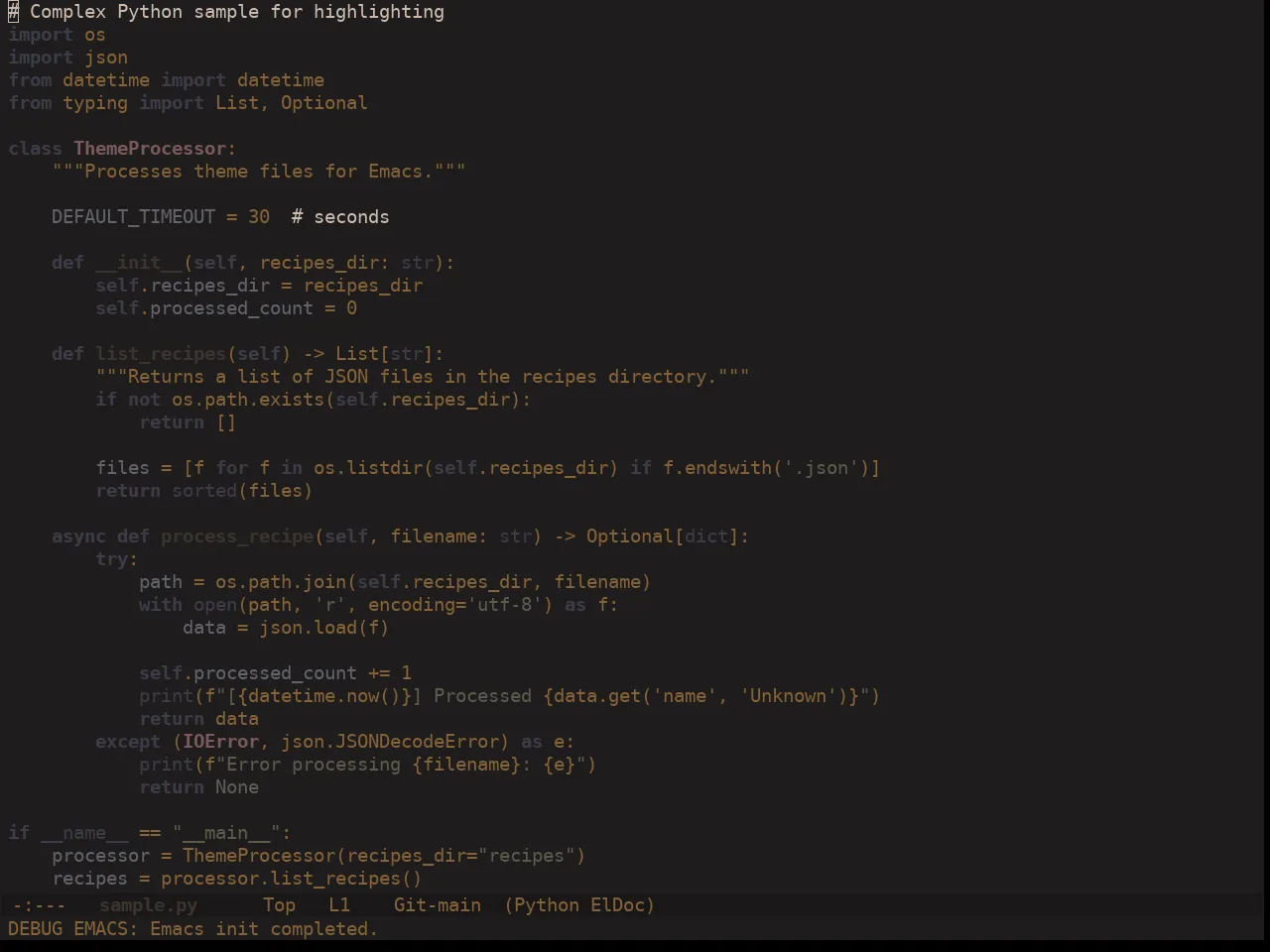 Ewal Dkeg Coco Theme in python-mode