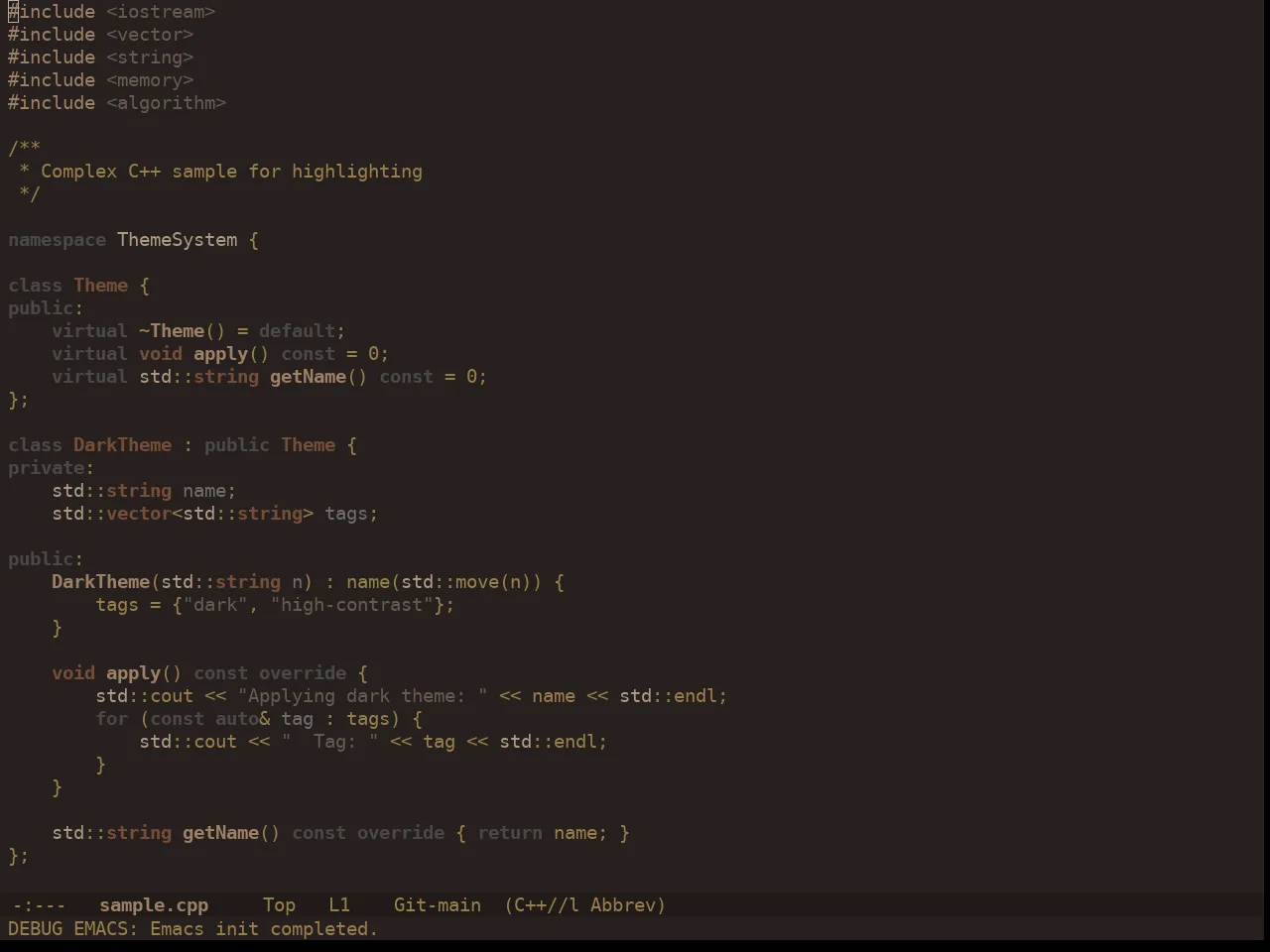 Ewal Dkeg Corduroy Theme in c++-mode