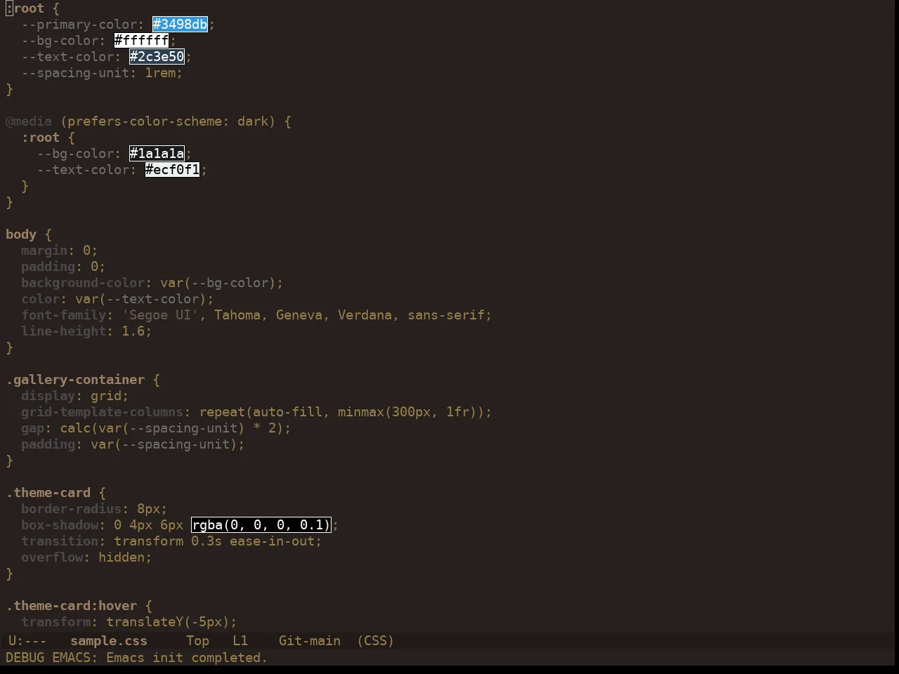 Ewal Dkeg Corduroy Theme in css-mode