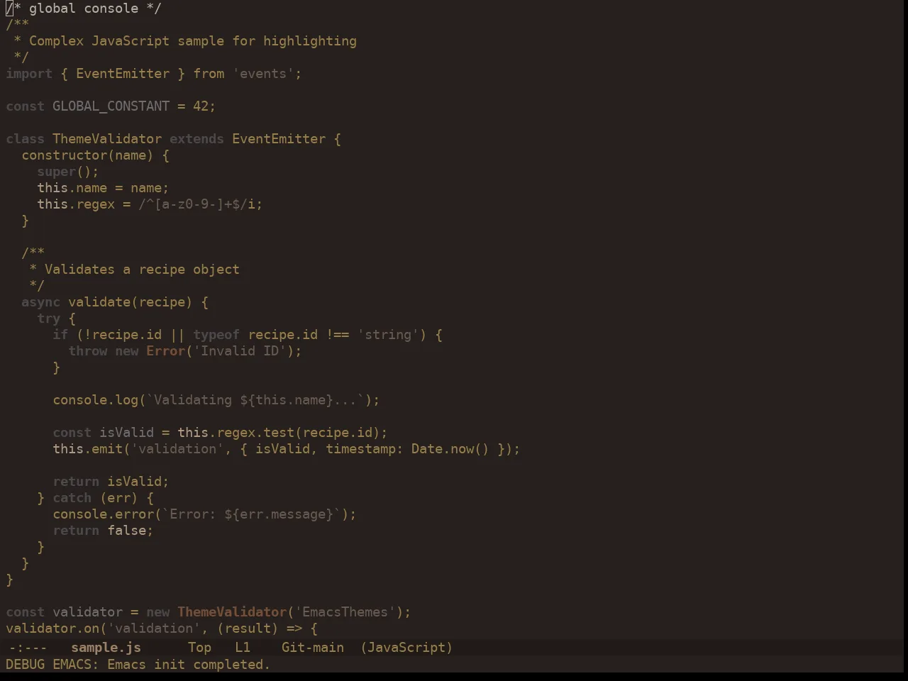Ewal Dkeg Corduroy Theme in javascript-mode