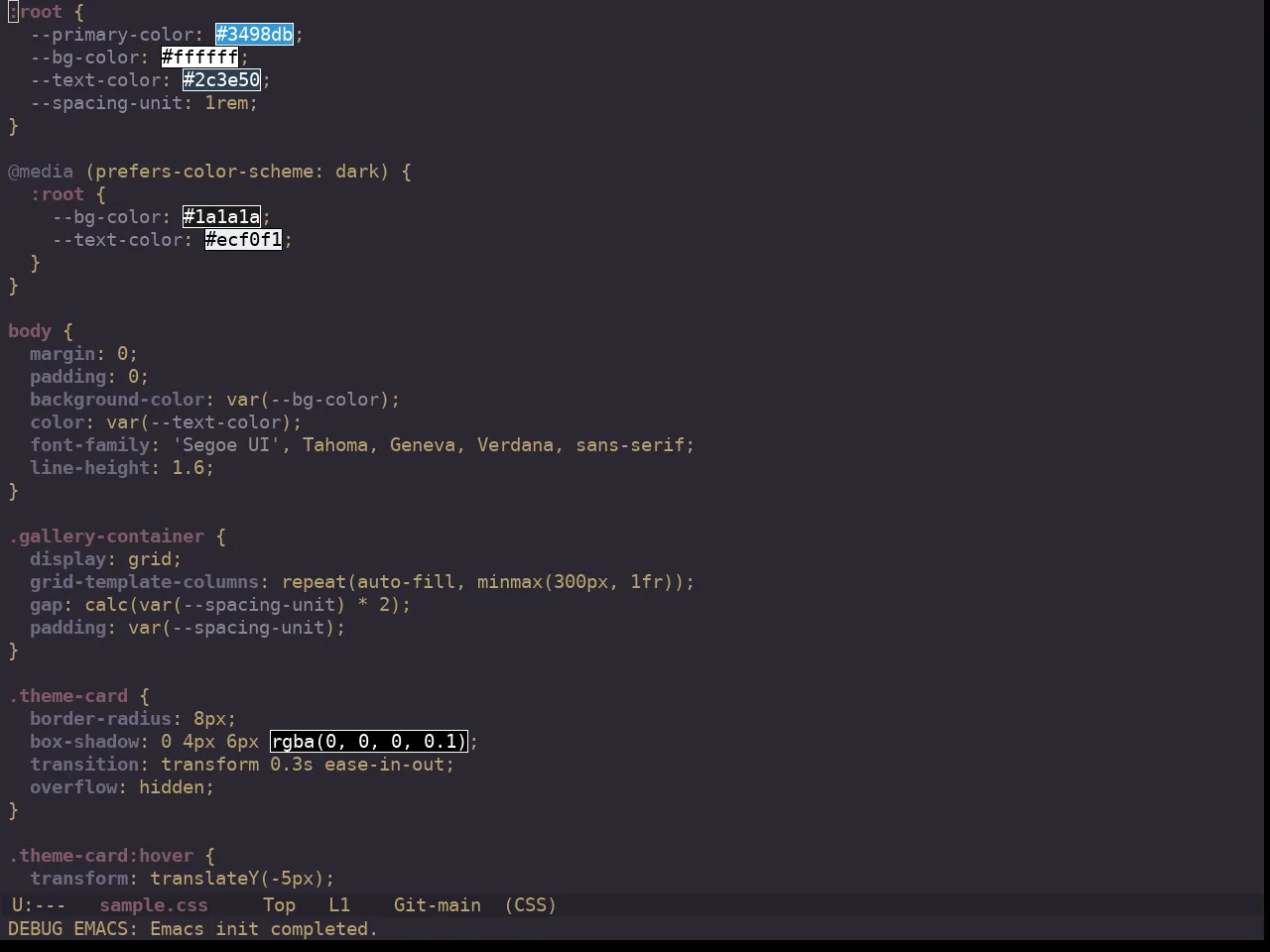 Ewal Dkeg Depth Theme in css-mode