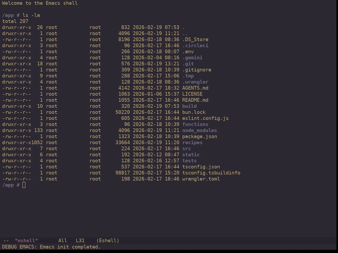Ewal Dkeg Depth Theme in eshell