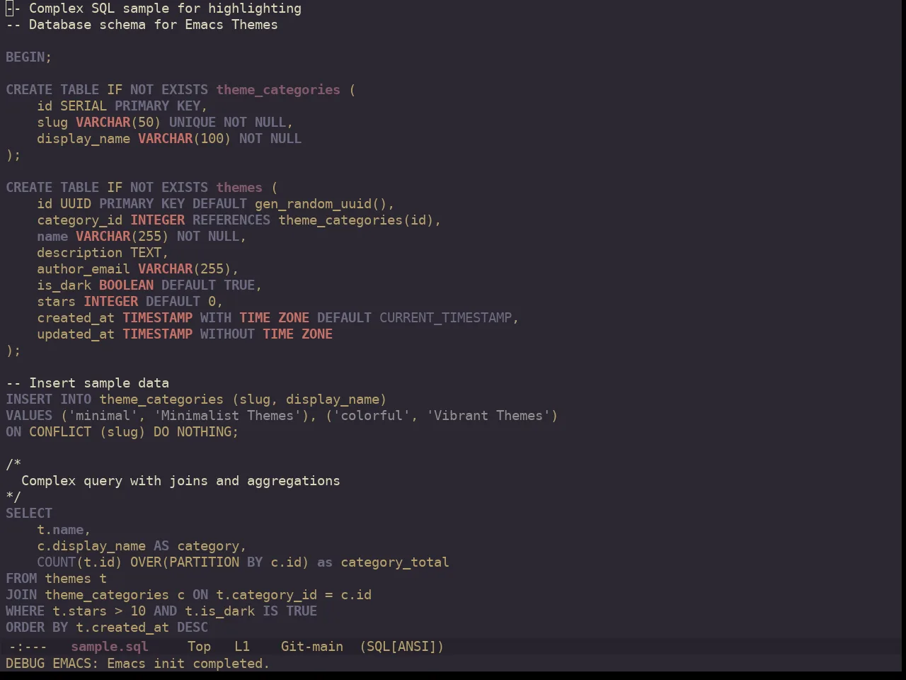 Ewal Dkeg Depth Theme in sql-mode