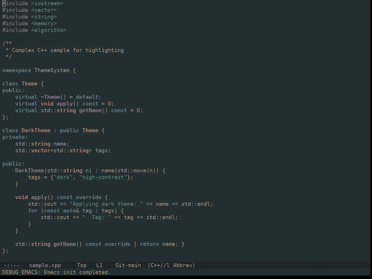 Ewal Dkeg Designr Theme in c++-mode