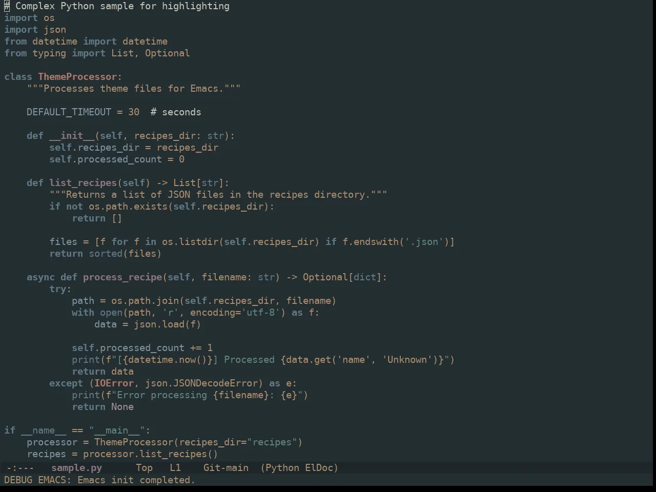 Ewal Dkeg Designr Theme in python-mode