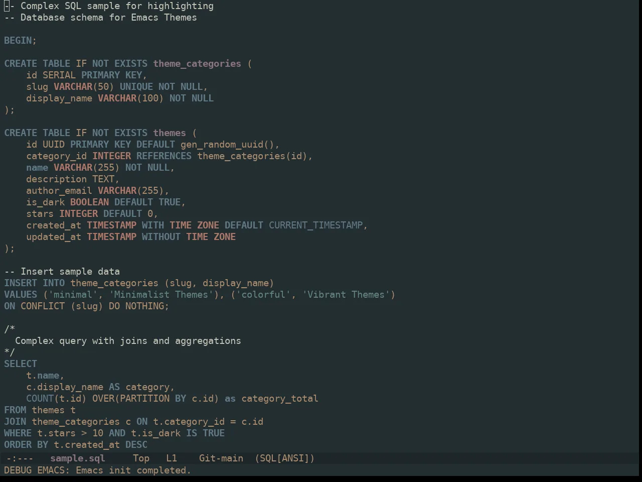Ewal Dkeg Designr Theme in sql-mode
