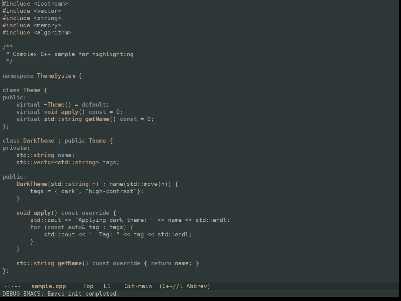 Ewal Dkeg Diner Theme in c++-mode