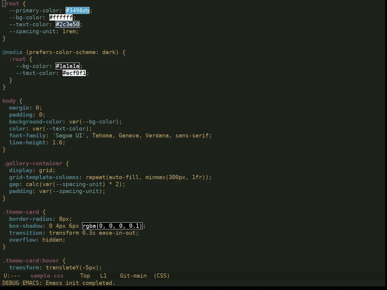 Ewal Dkeg Escen Theme in css-mode