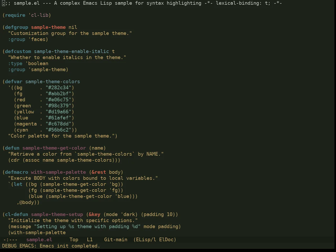 Ewal Dkeg Escen Theme in emacs-lisp-mode