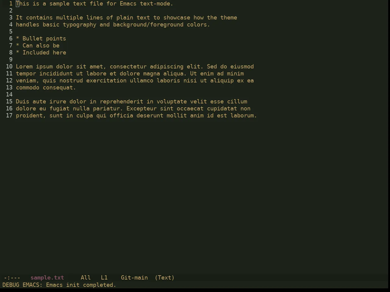 Ewal Dkeg Escen Theme in text-mode