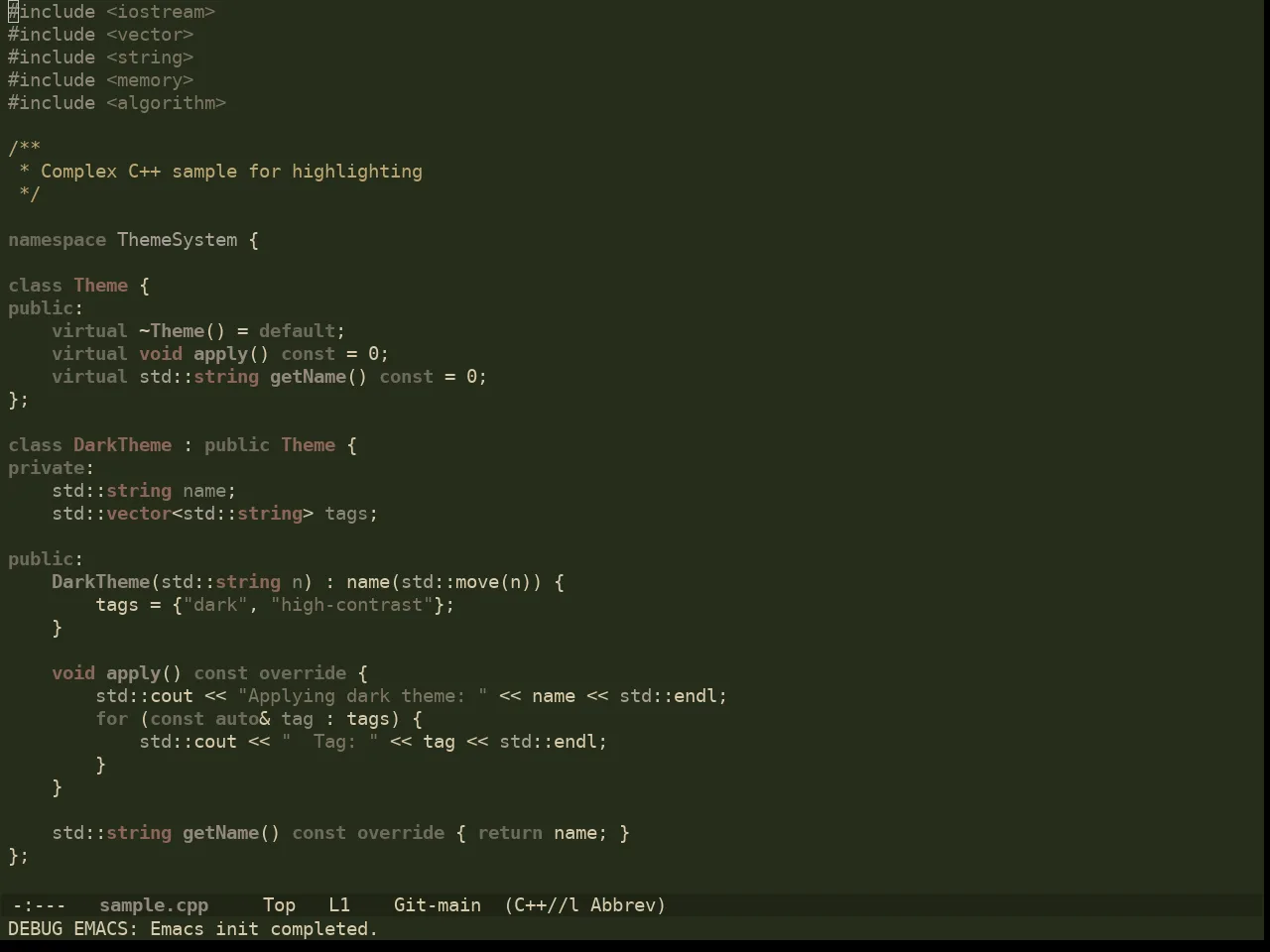 Ewal Dkeg Fendr Theme in c++-mode