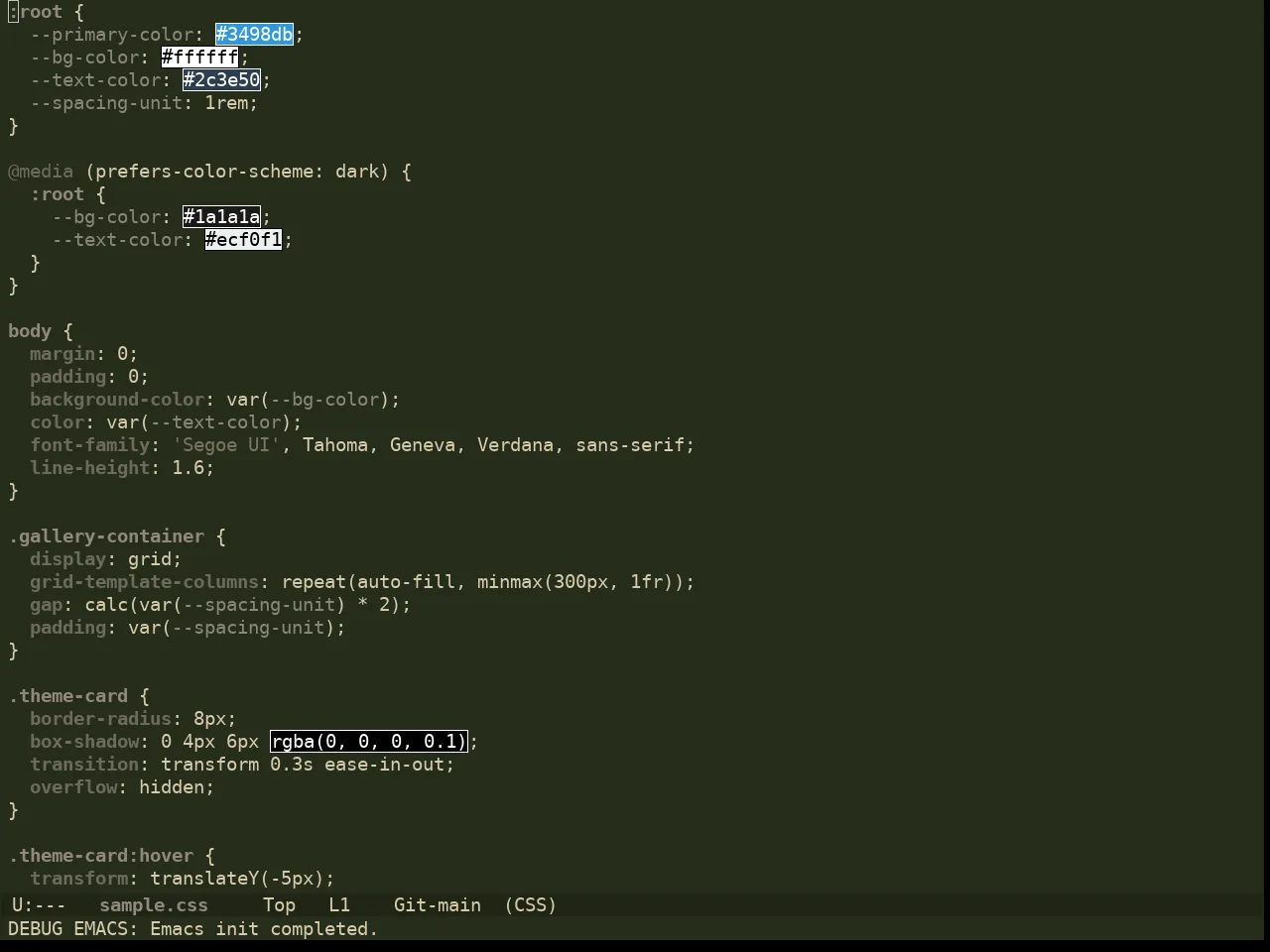Ewal Dkeg Fendr Theme in css-mode