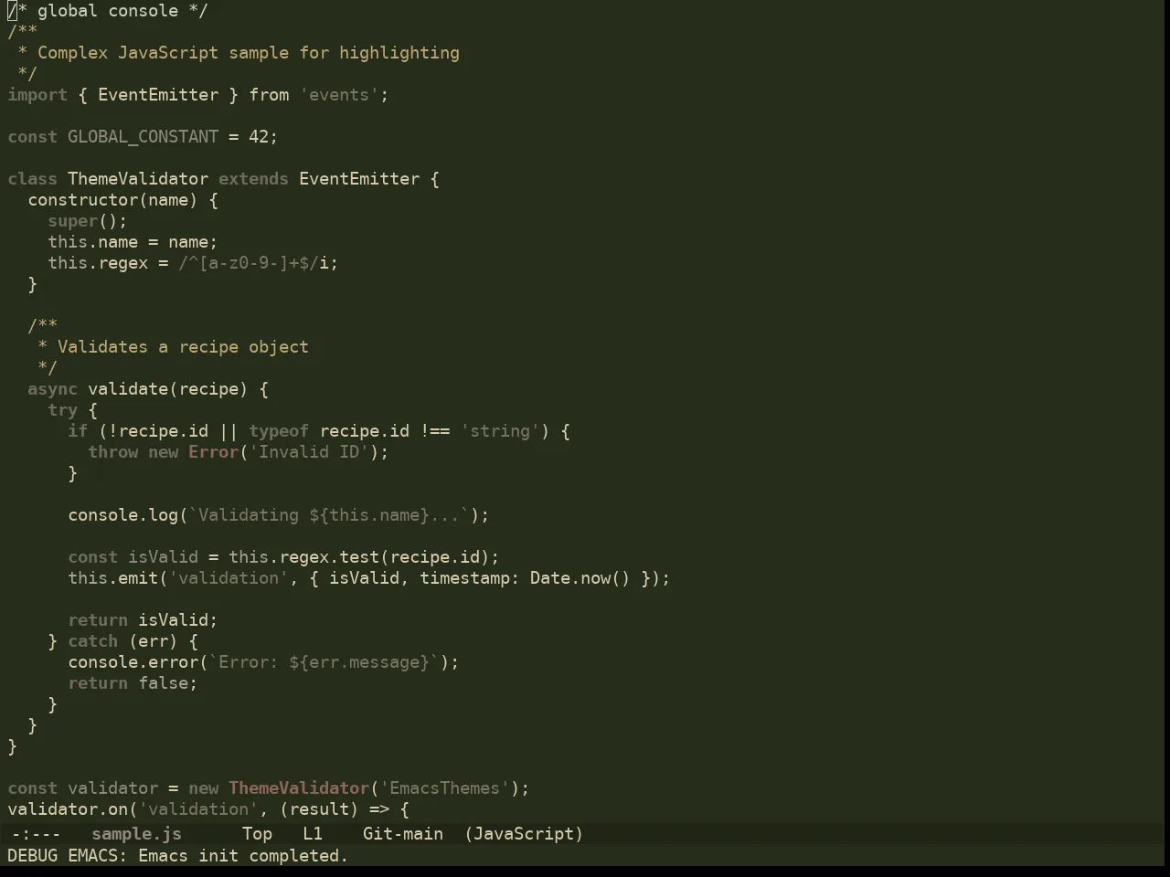 Ewal Dkeg Fendr Theme in javascript-mode
