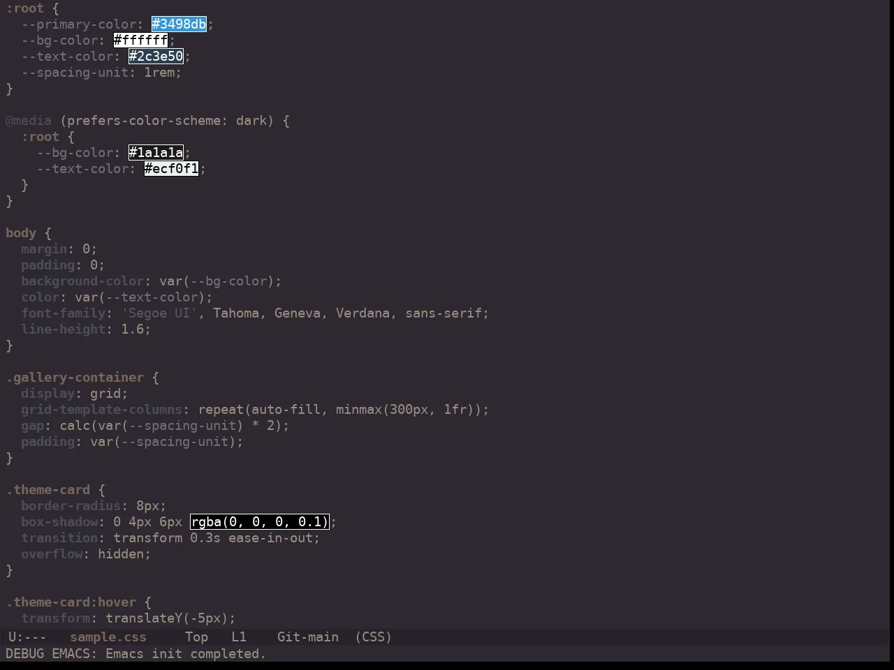 Ewal Dkeg Flapr Theme in css-mode