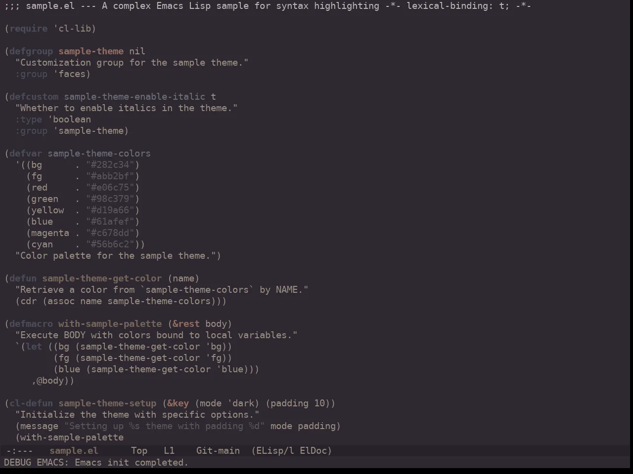 Ewal Dkeg Flapr Theme in emacs-lisp-mode