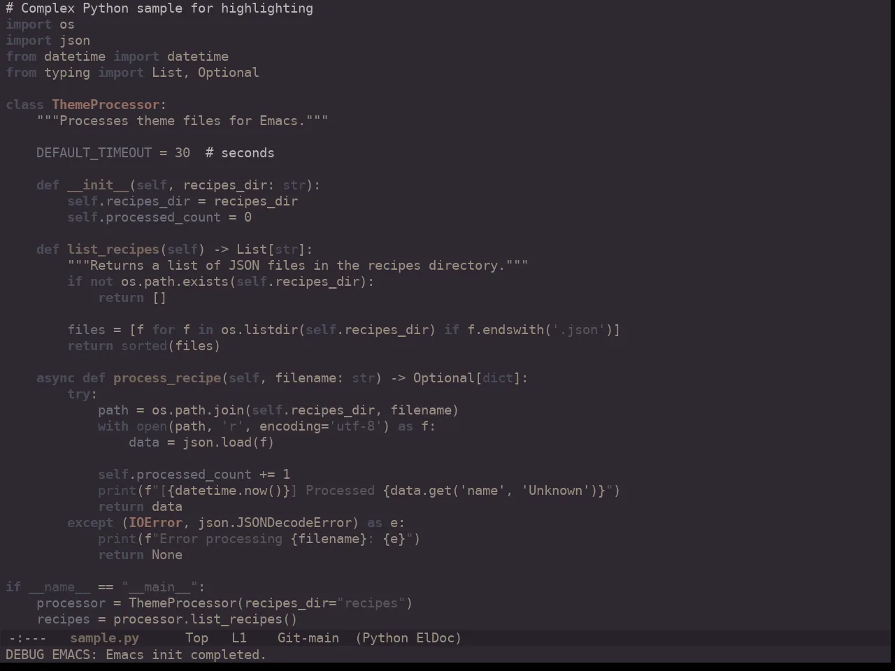 Ewal Dkeg Flapr Theme in python-mode