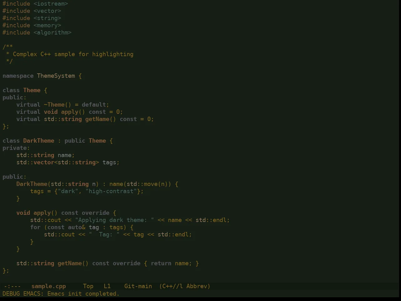 Ewal Dkeg Forst Theme in c++-mode