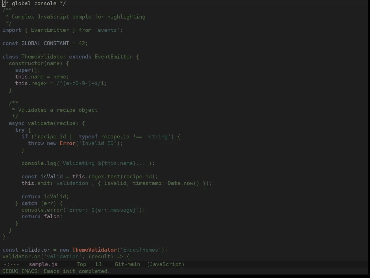 Ewal Dkeg Fury Theme in javascript-mode