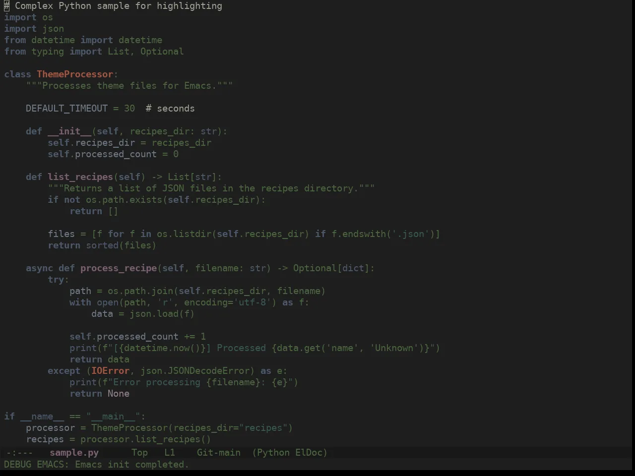 Ewal Dkeg Fury Theme in python-mode