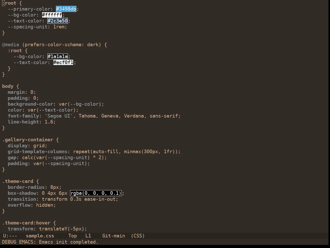 Ewal Dkeg Harbing Theme in css-mode