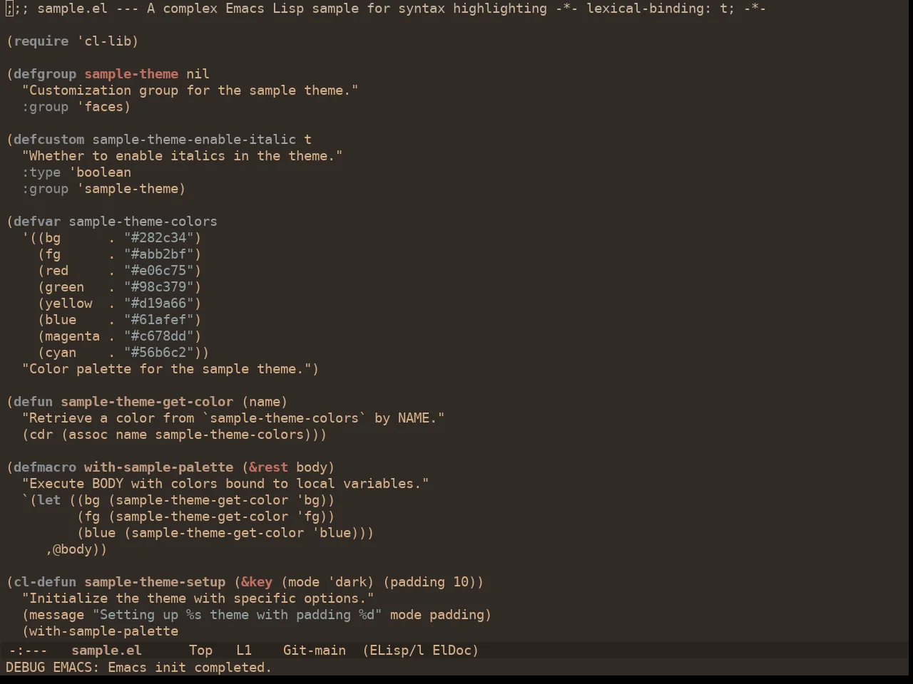 Ewal Dkeg Harbing Theme in emacs-lisp-mode