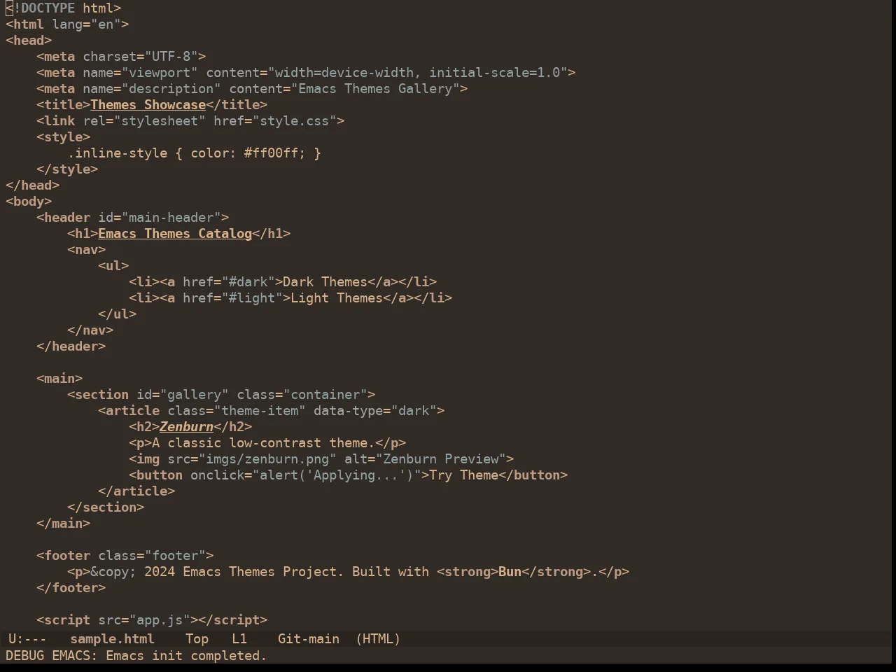 Ewal Dkeg Harbing Theme in html-mode