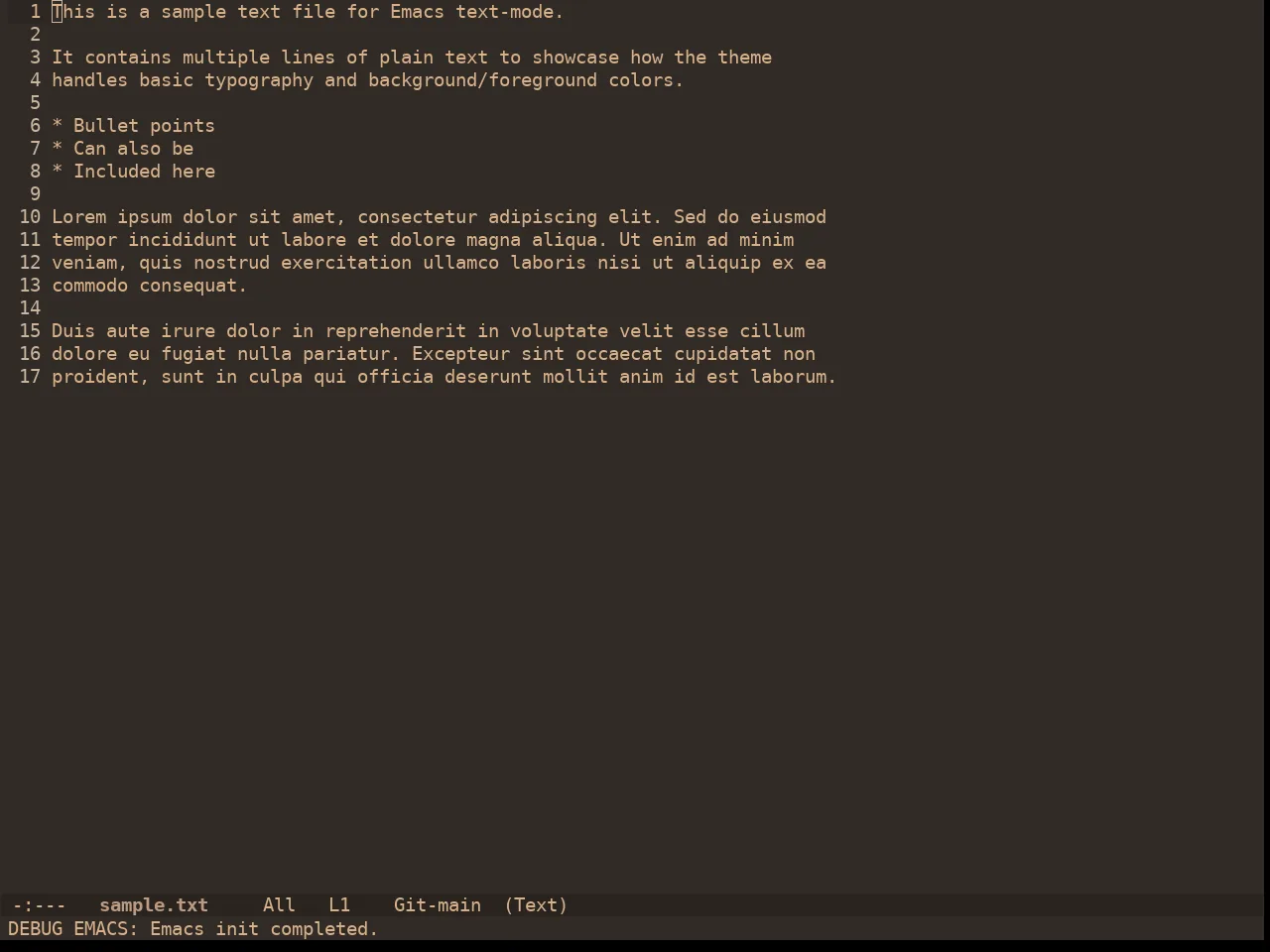 Ewal Dkeg Harbing Theme in text-mode