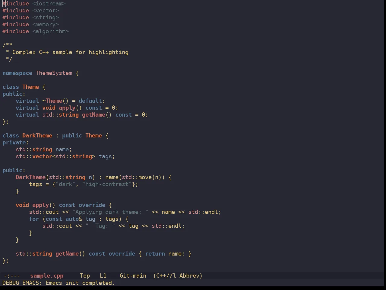 Ewal Dkeg Kit Theme in c++-mode