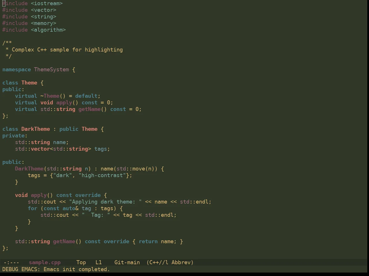 Ewal Dkeg Leaf Theme in c++-mode
