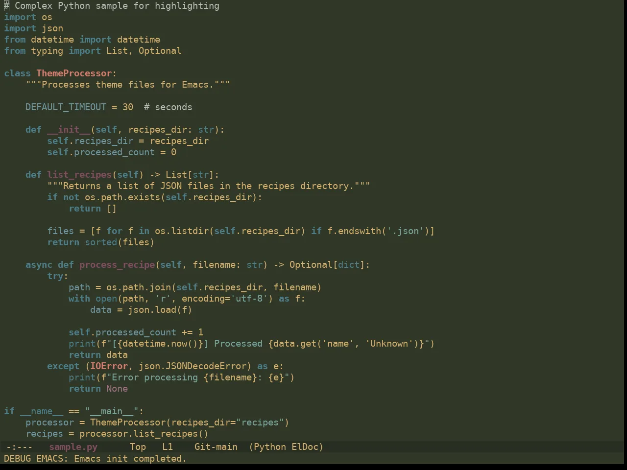 Ewal Dkeg Leaf Theme in python-mode
