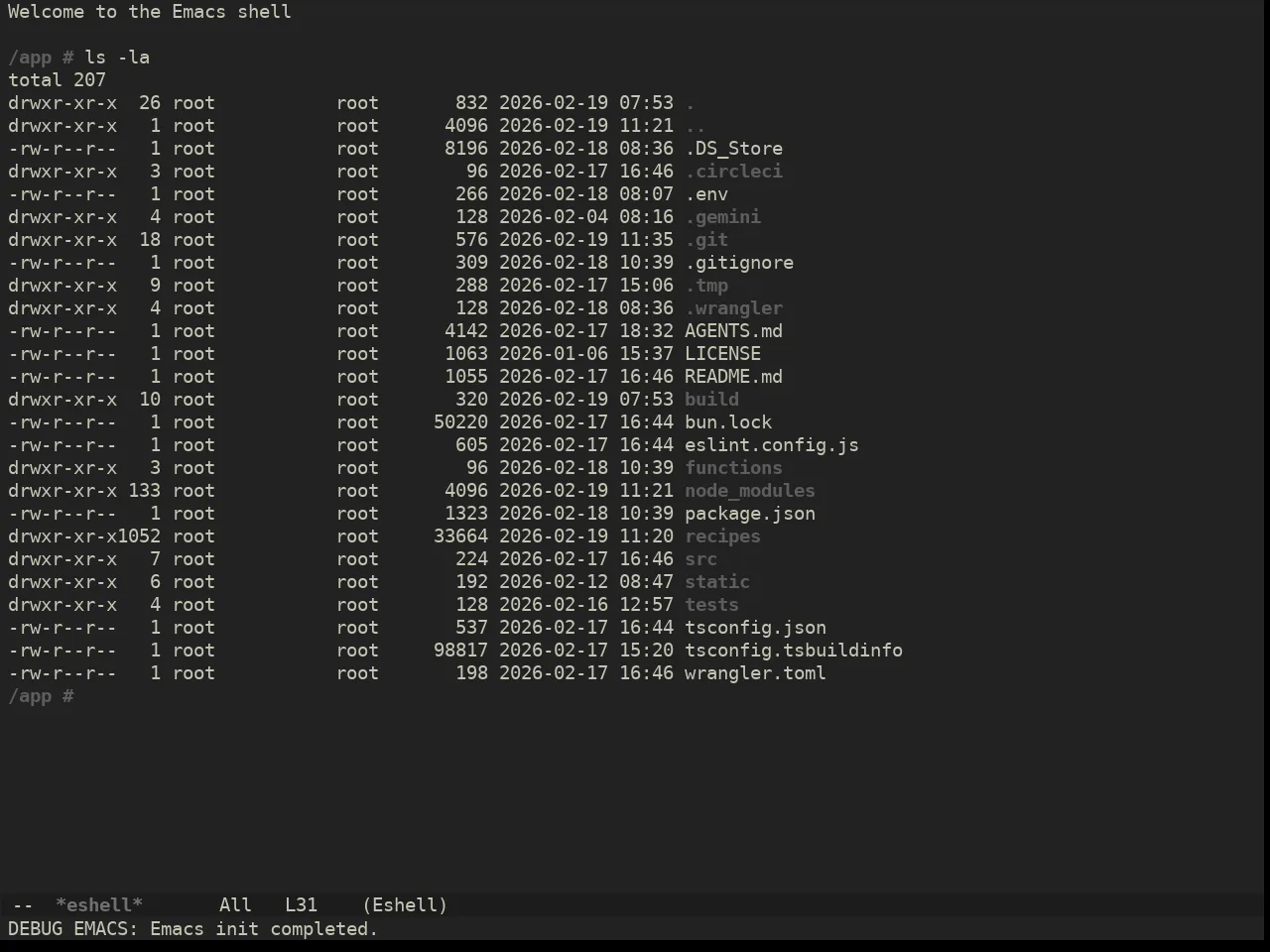 Ewal Dkeg Link Theme in eshell