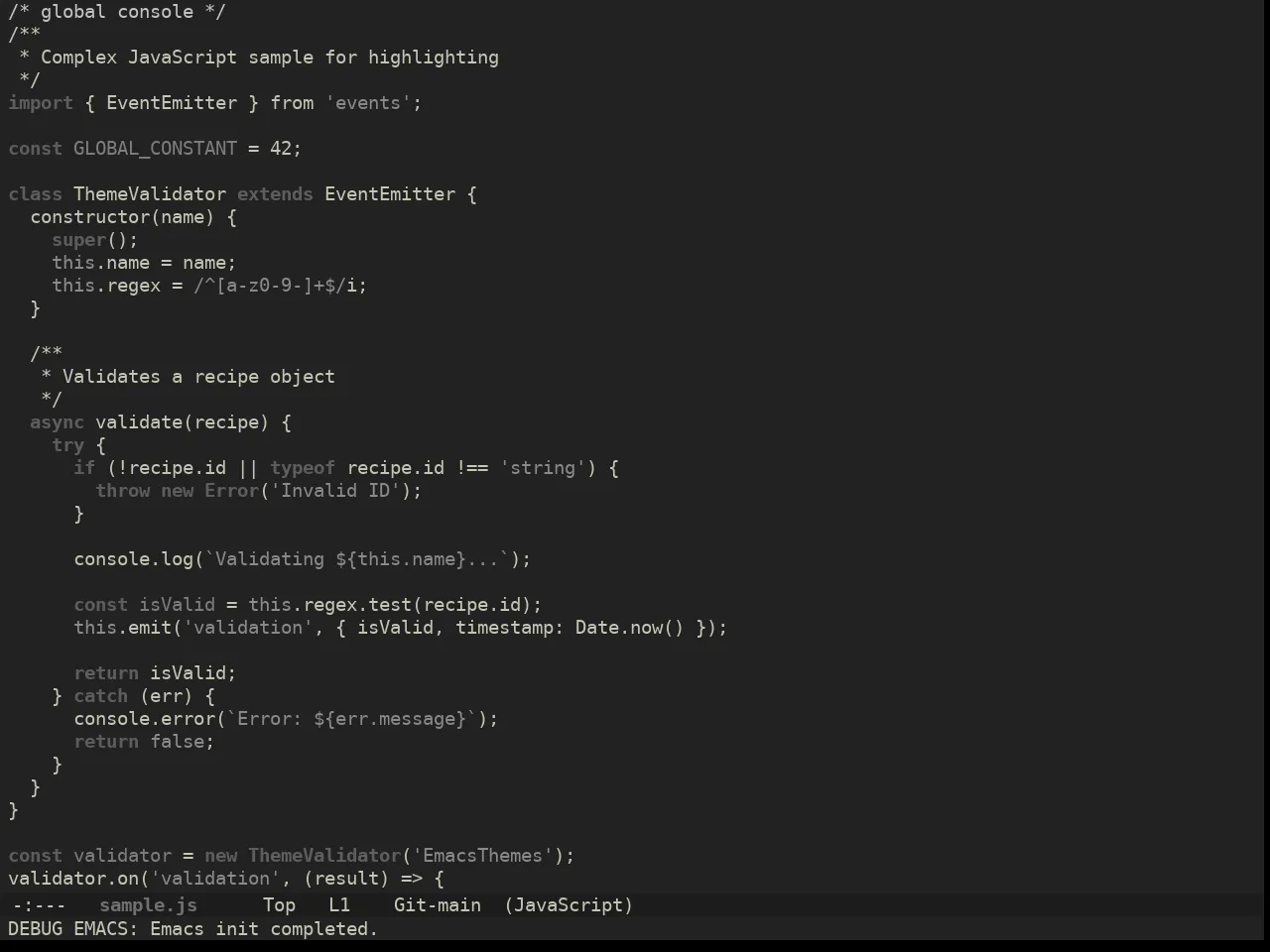 Ewal Dkeg Link Theme in javascript-mode