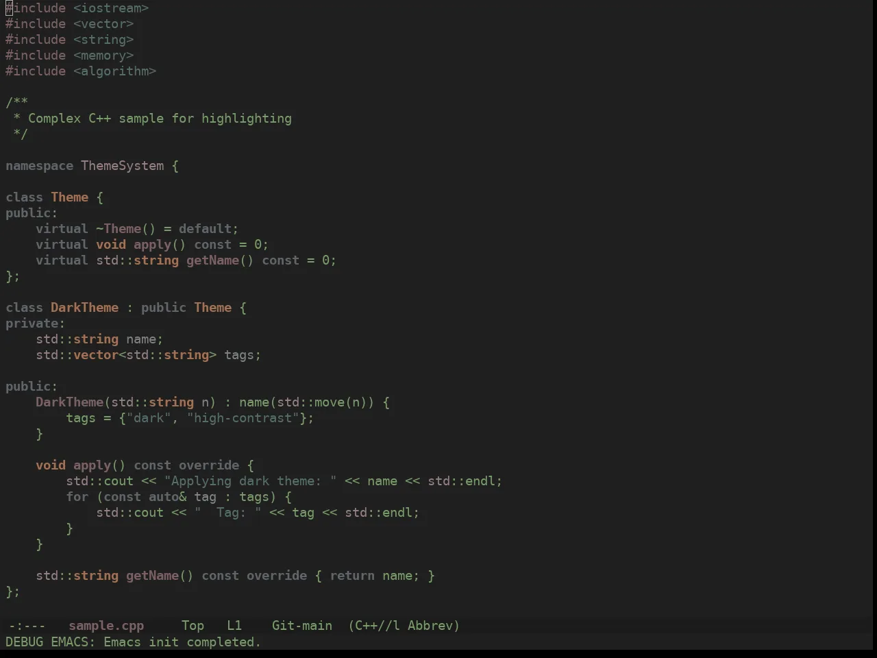 Ewal Dkeg Mattd Theme in c++-mode