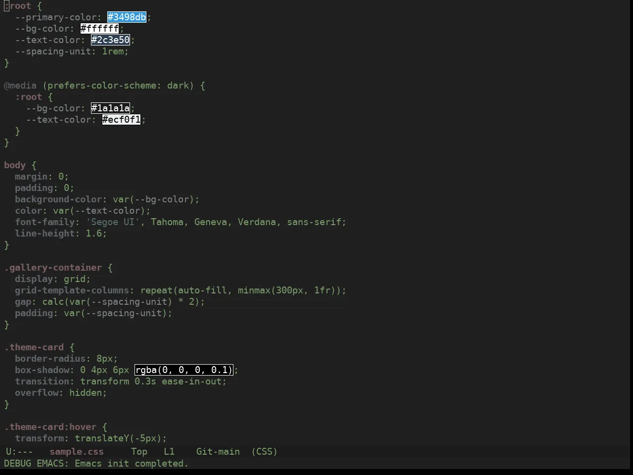 Ewal Dkeg Mattd Theme in css-mode