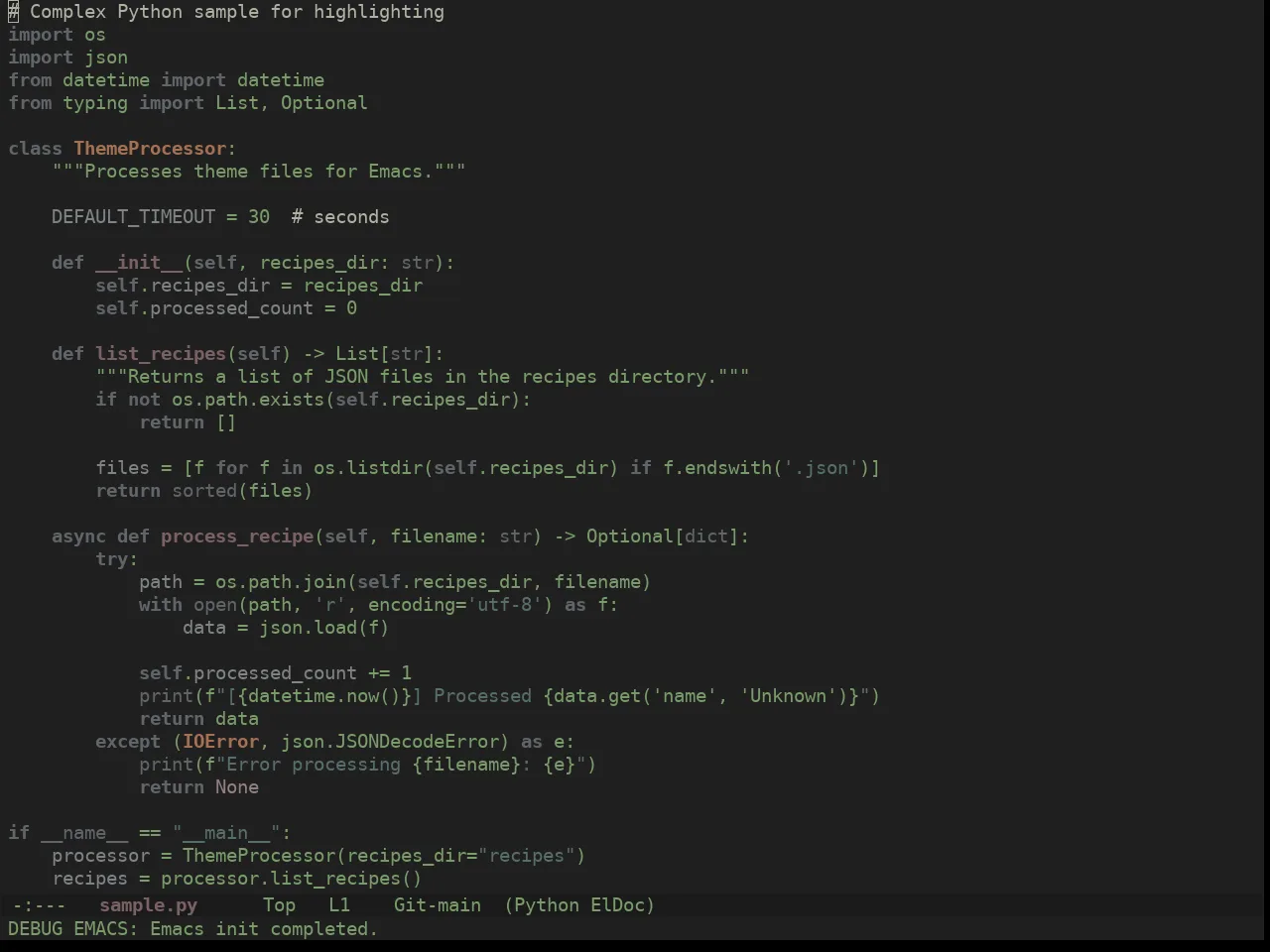 Ewal Dkeg Mattd Theme in python-mode