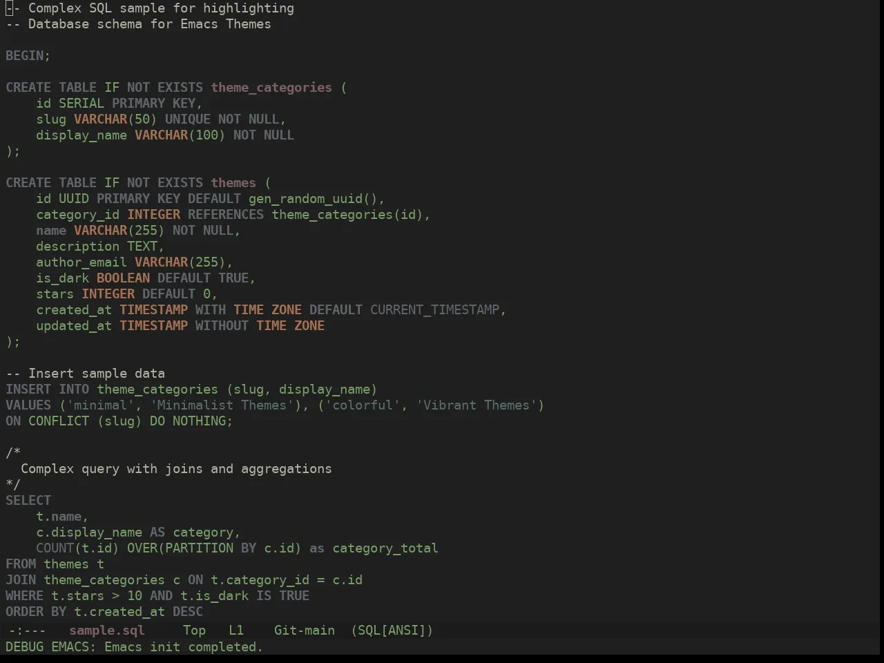 Ewal Dkeg Mattd Theme in sql-mode