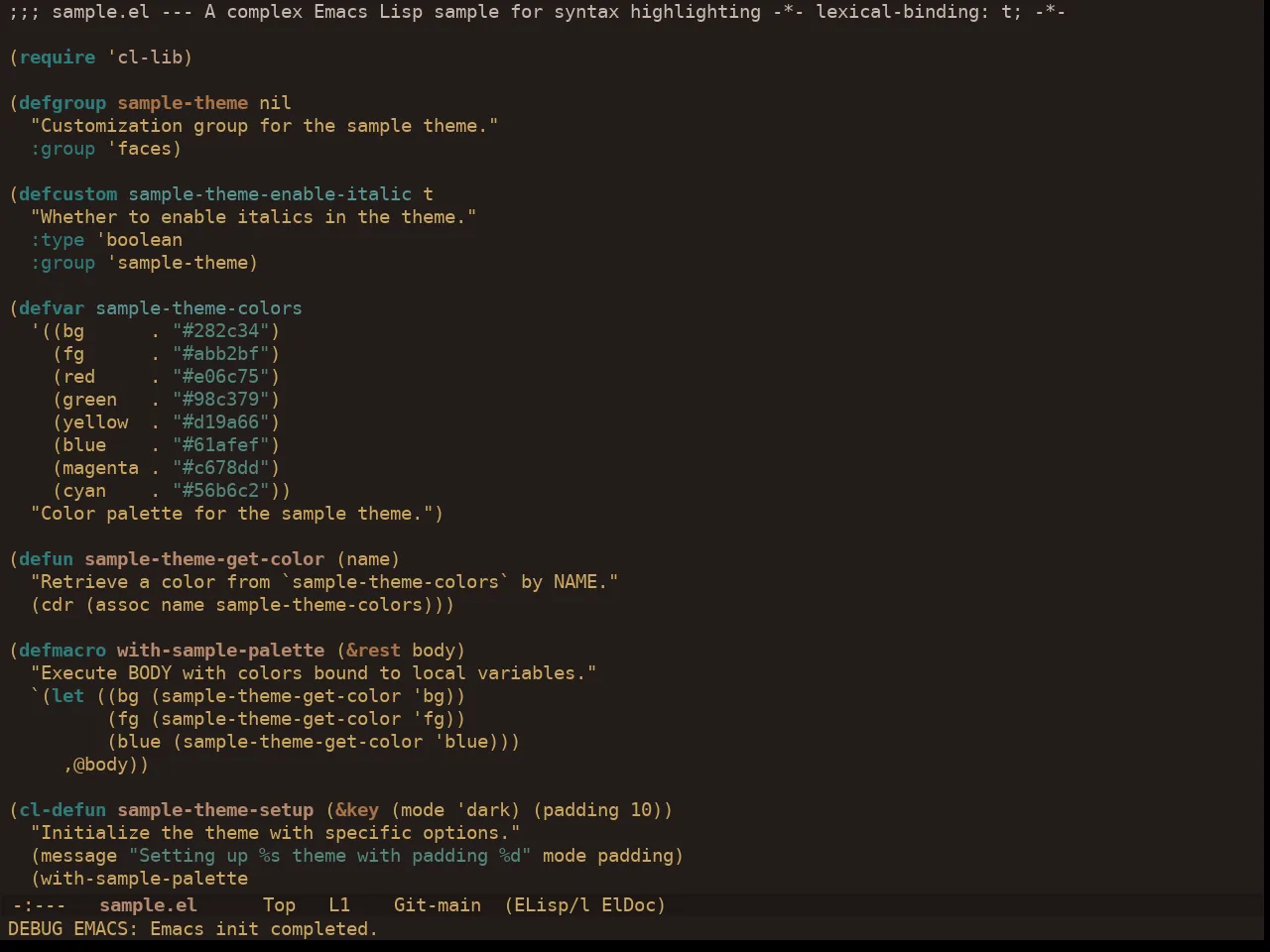 Ewal Dkeg Novmbr Theme in emacs-lisp-mode