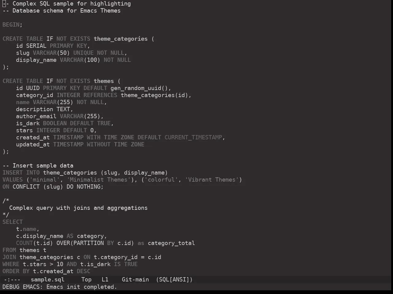 Ewal Dkeg Owl Theme in sql-mode