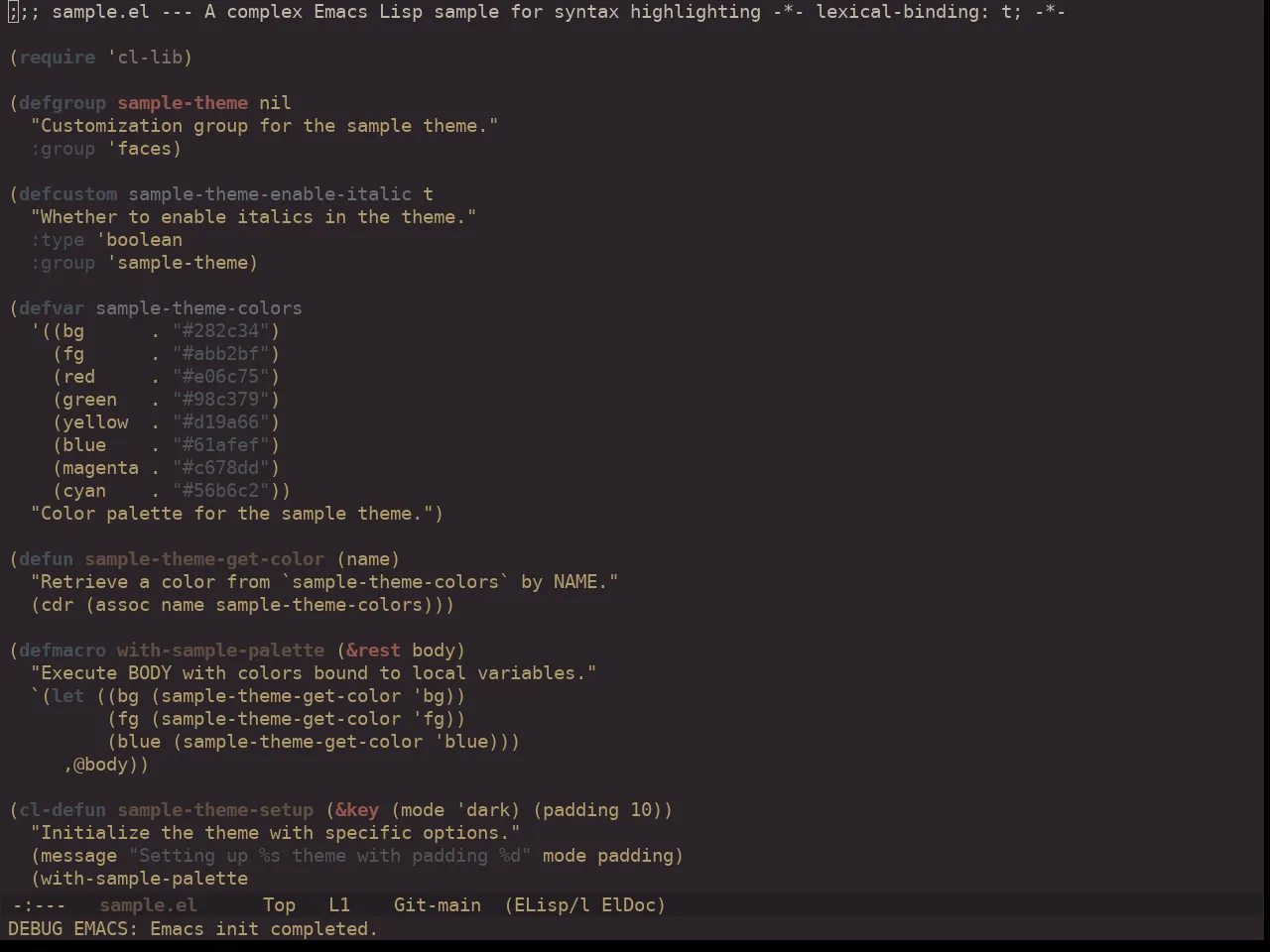 Ewal Dkeg Parkd Theme in emacs-lisp-mode